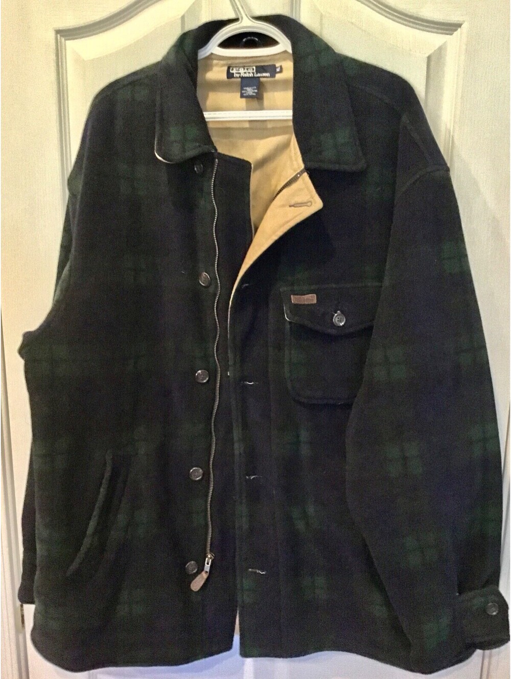 Vtg. Polo Ralph Lauren Outerwear Mens XL Jacket Blue Green Plaid